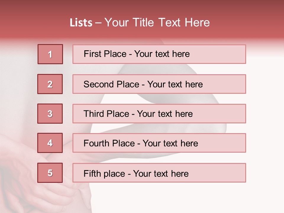 Rear View Of A Young Male. Holding His Back In Pain. PowerPoint Template