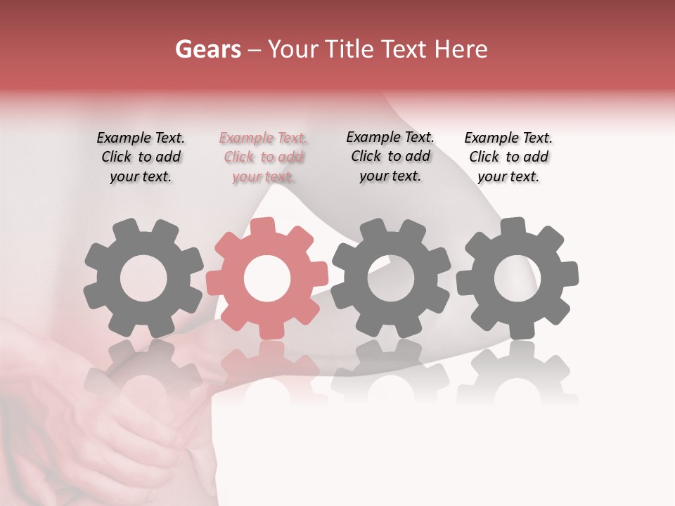 Rear View Of A Young Male. Holding His Back In Pain. PowerPoint Template