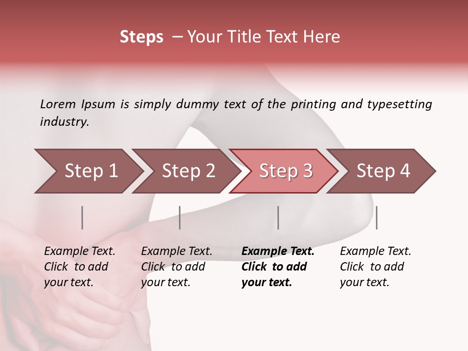 Rear View Of A Young Male. Holding His Back In Pain. PowerPoint Template