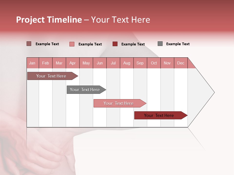 Rear View Of A Young Male. Holding His Back In Pain. PowerPoint Template