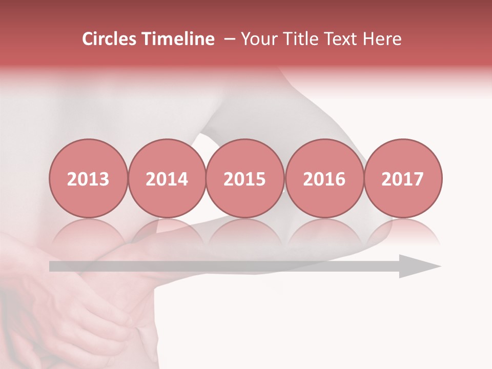 Rear View Of A Young Male. Holding His Back In Pain. PowerPoint Template