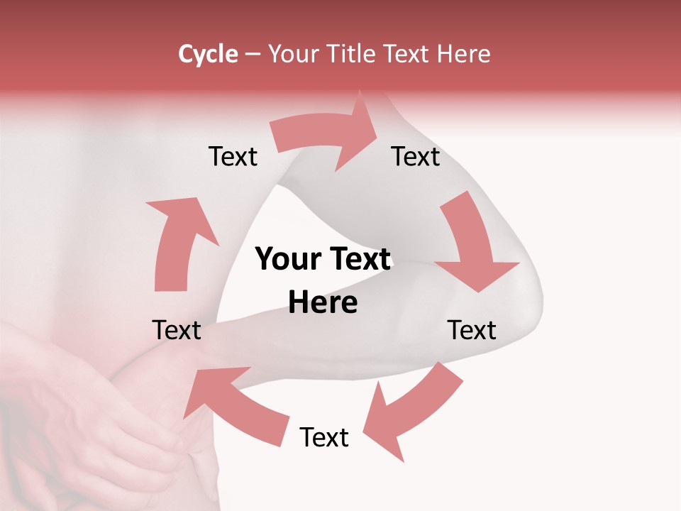 Rear View Of A Young Male. Holding His Back In Pain. PowerPoint Template