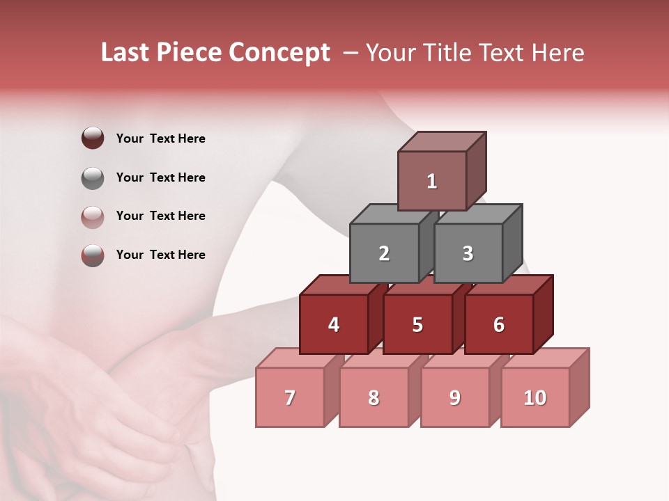 Rear View Of A Young Male. Holding His Back In Pain. PowerPoint Template