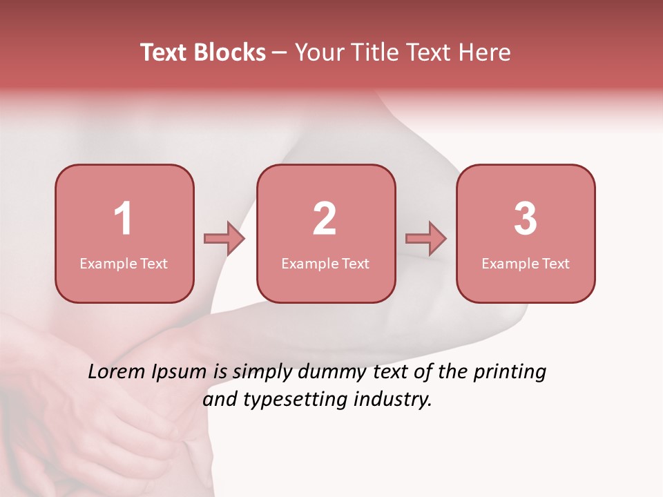 Rear View Of A Young Male. Holding His Back In Pain. PowerPoint Template