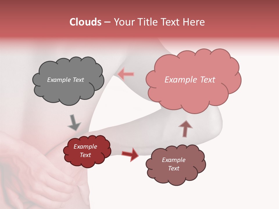 Rear View Of A Young Male. Holding His Back In Pain. PowerPoint Template