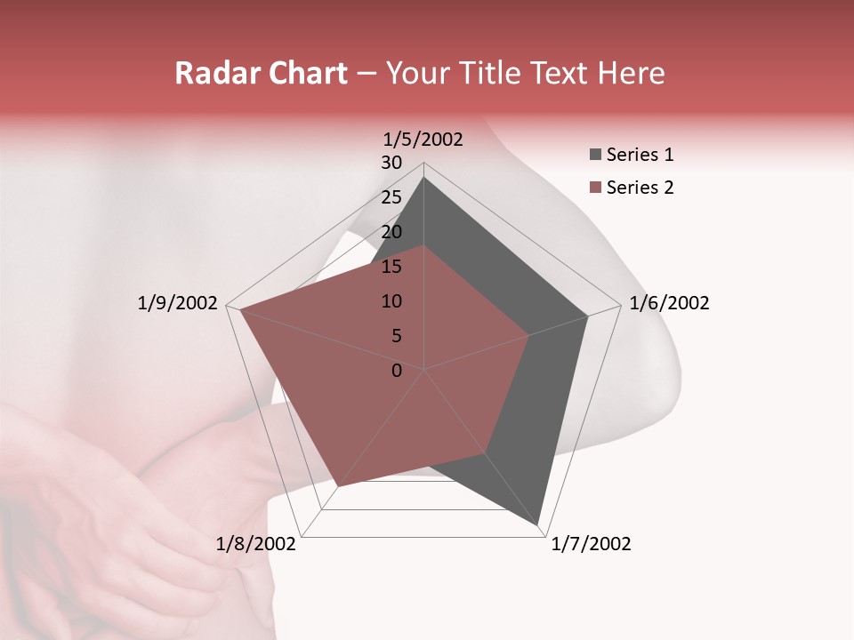 Rear View Of A Young Male. Holding His Back In Pain. PowerPoint Template