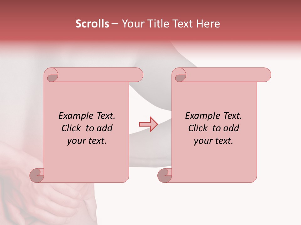 Rear View Of A Young Male. Holding His Back In Pain. PowerPoint Template