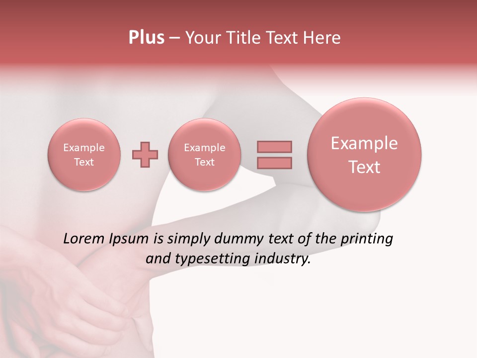Rear View Of A Young Male. Holding His Back In Pain. PowerPoint Template