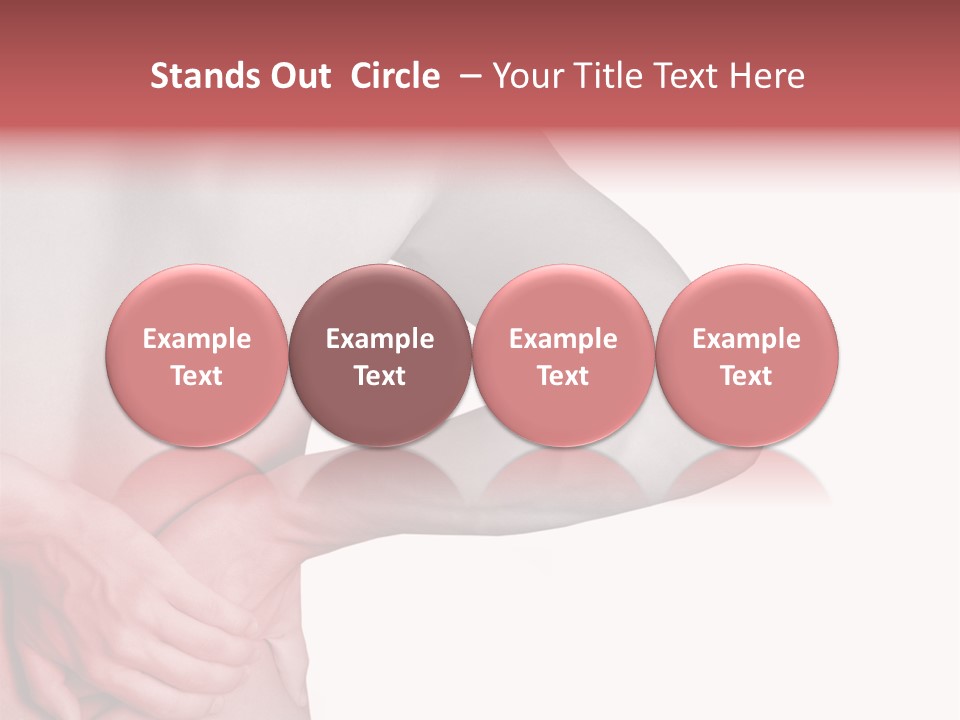 Rear View Of A Young Male. Holding His Back In Pain. PowerPoint Template