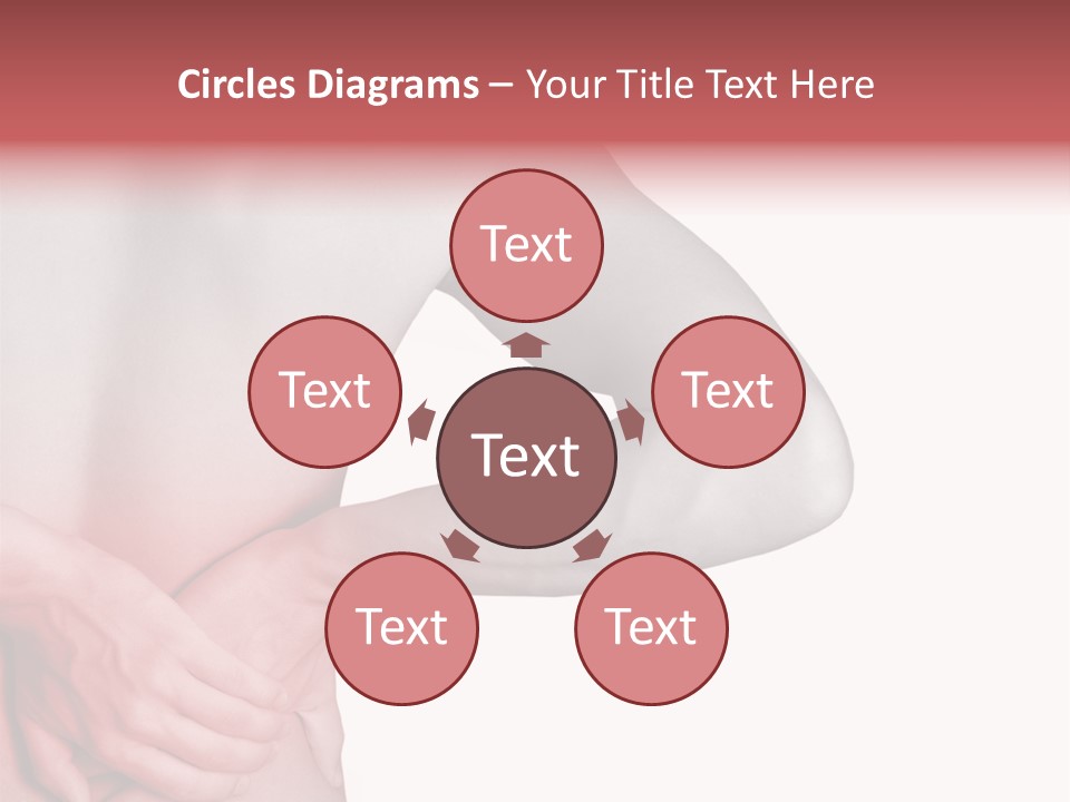 Rear View Of A Young Male. Holding His Back In Pain. PowerPoint Template