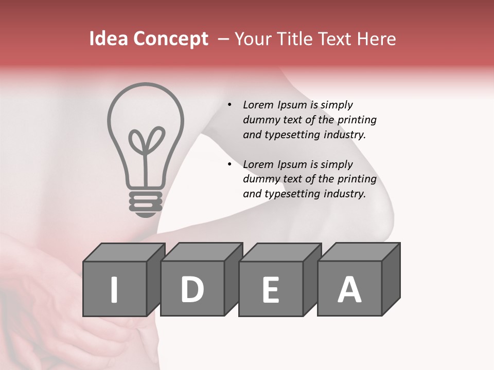 Rear View Of A Young Male. Holding His Back In Pain. PowerPoint Template