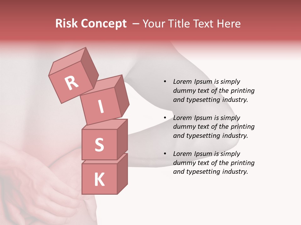 Rear View Of A Young Male. Holding His Back In Pain. PowerPoint Template