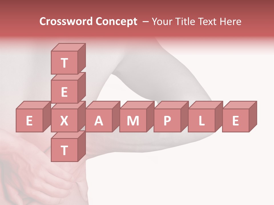 Rear View Of A Young Male. Holding His Back In Pain. PowerPoint Template