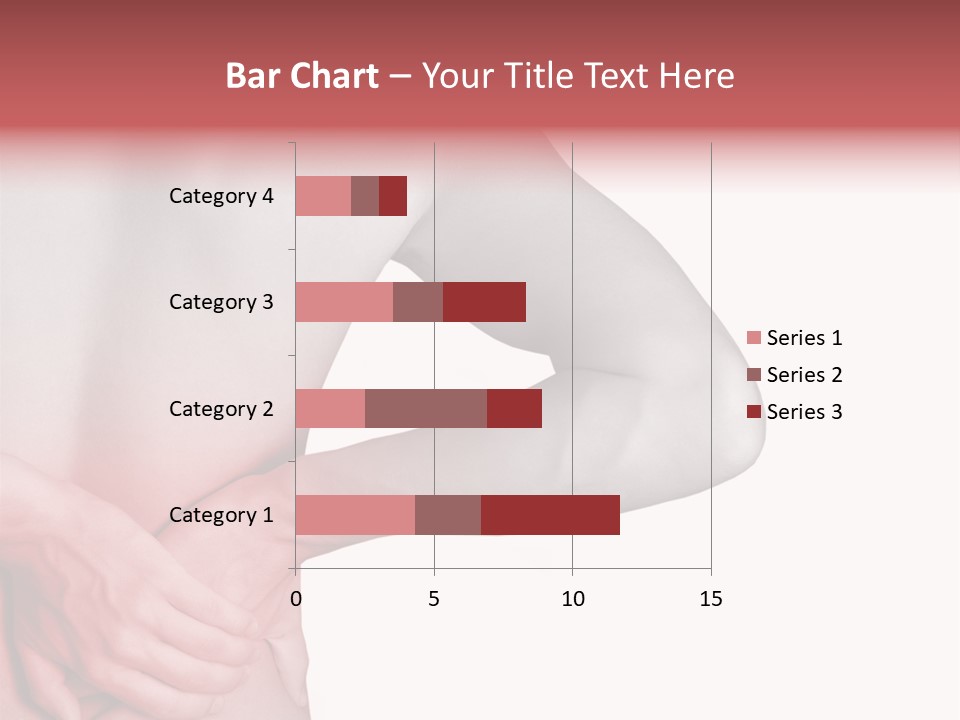 Rear View Of A Young Male. Holding His Back In Pain. PowerPoint Template