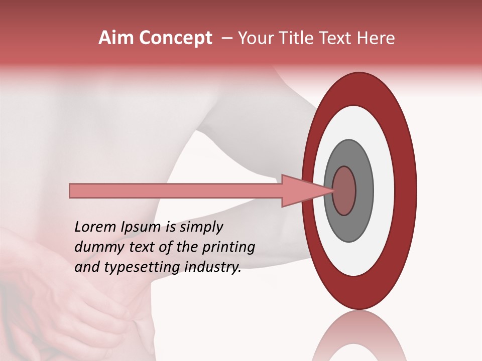 Rear View Of A Young Male. Holding His Back In Pain. PowerPoint Template