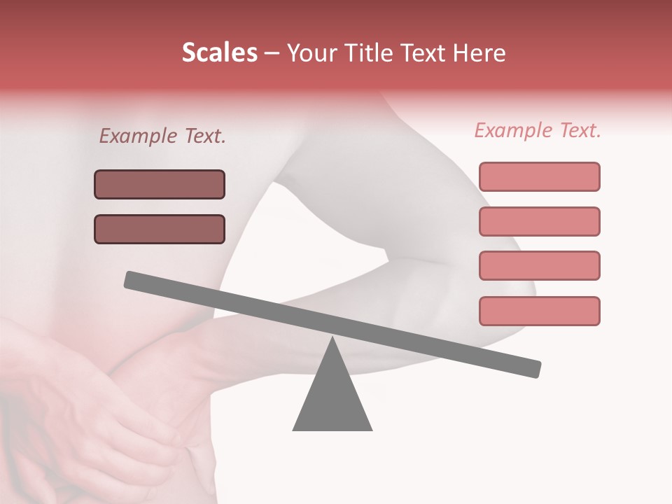 Rear View Of A Young Male. Holding His Back In Pain. PowerPoint Template
