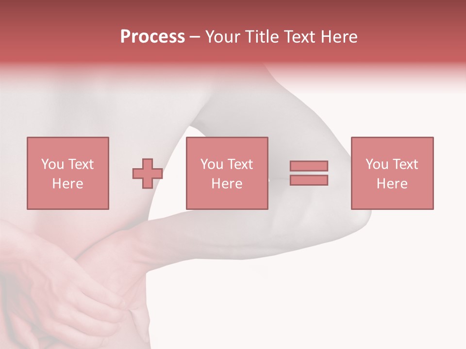 Rear View Of A Young Male. Holding His Back In Pain. PowerPoint Template