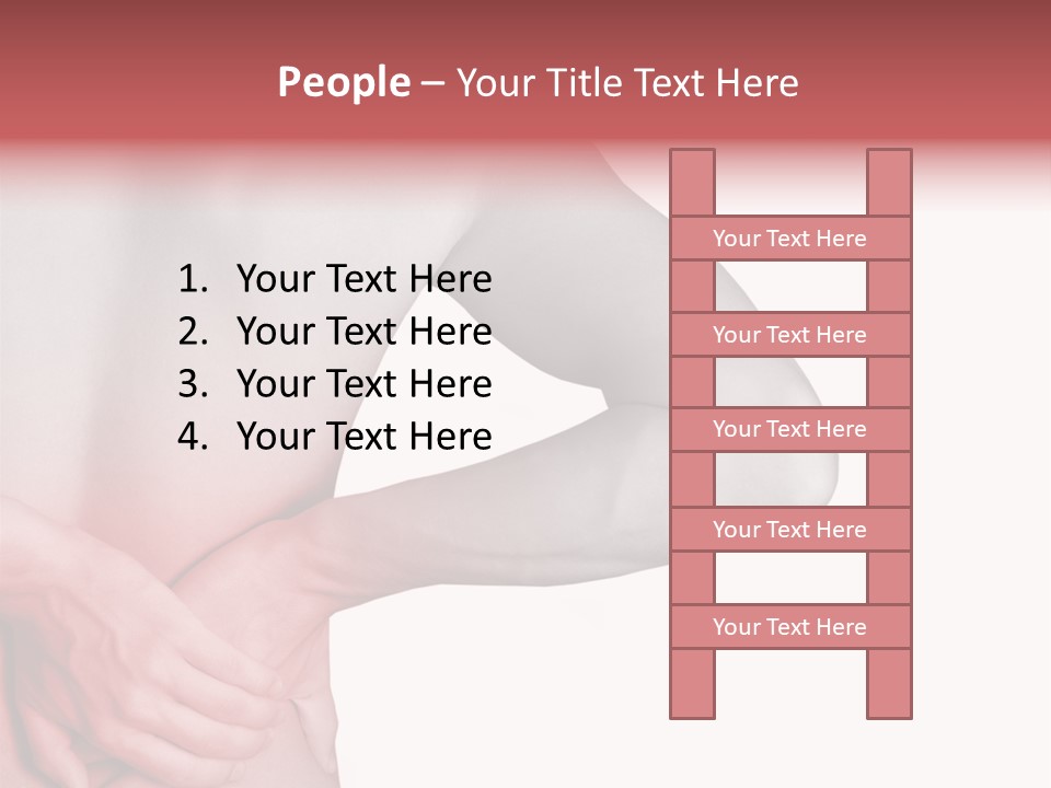 Rear View Of A Young Male. Holding His Back In Pain. PowerPoint Template