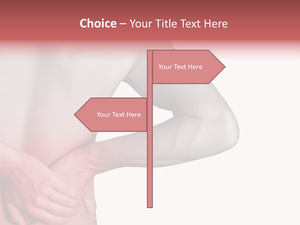 Rear View Of A Young Male. Holding His Back In Pain. PowerPoint Template