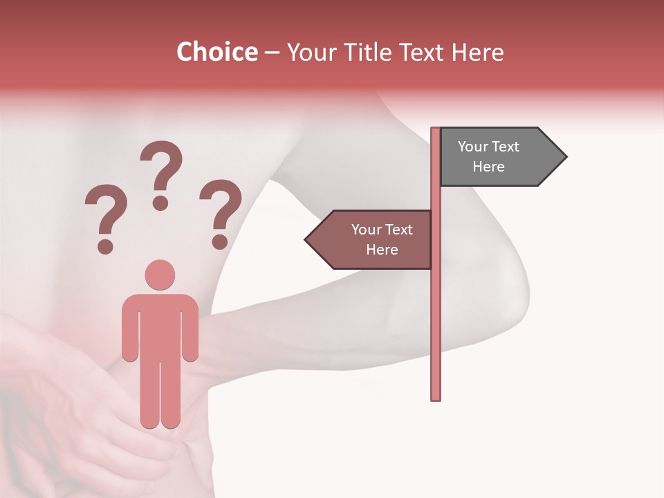 Rear View Of A Young Male. Holding His Back In Pain. PowerPoint Template