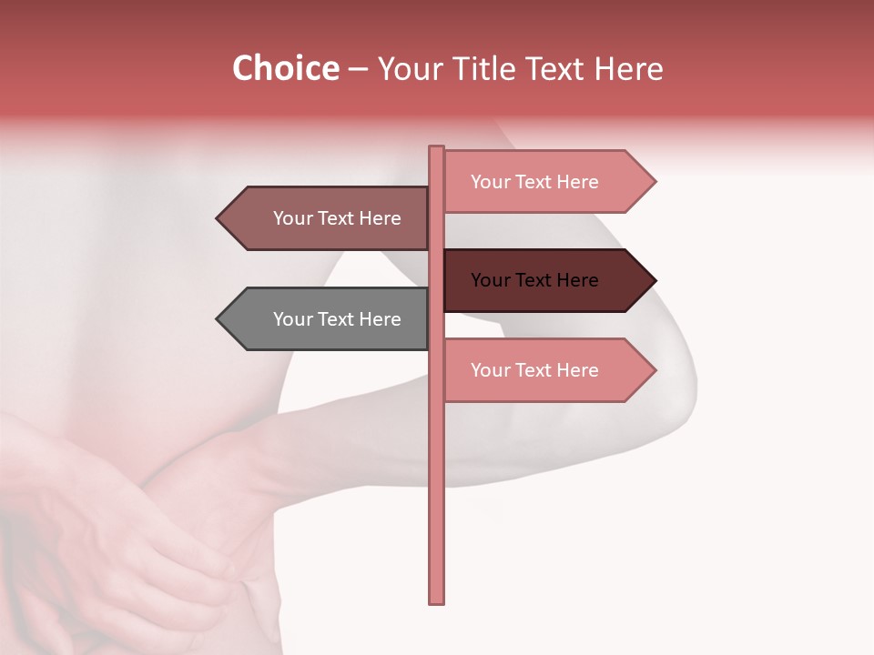 Rear View Of A Young Male. Holding His Back In Pain. PowerPoint Template