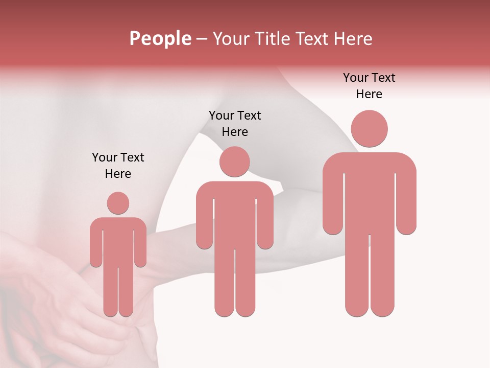 Rear View Of A Young Male. Holding His Back In Pain. PowerPoint Template