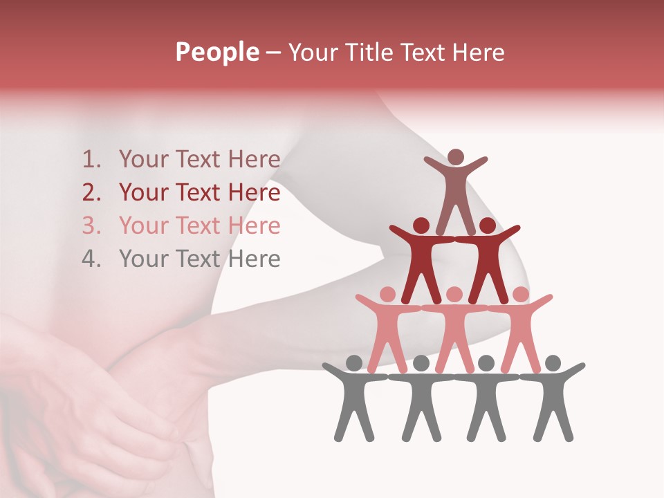 Rear View Of A Young Male. Holding His Back In Pain. PowerPoint Template