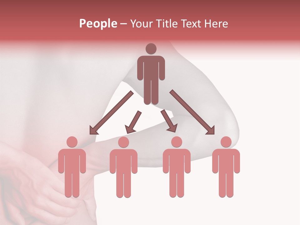 Rear View Of A Young Male. Holding His Back In Pain. PowerPoint Template