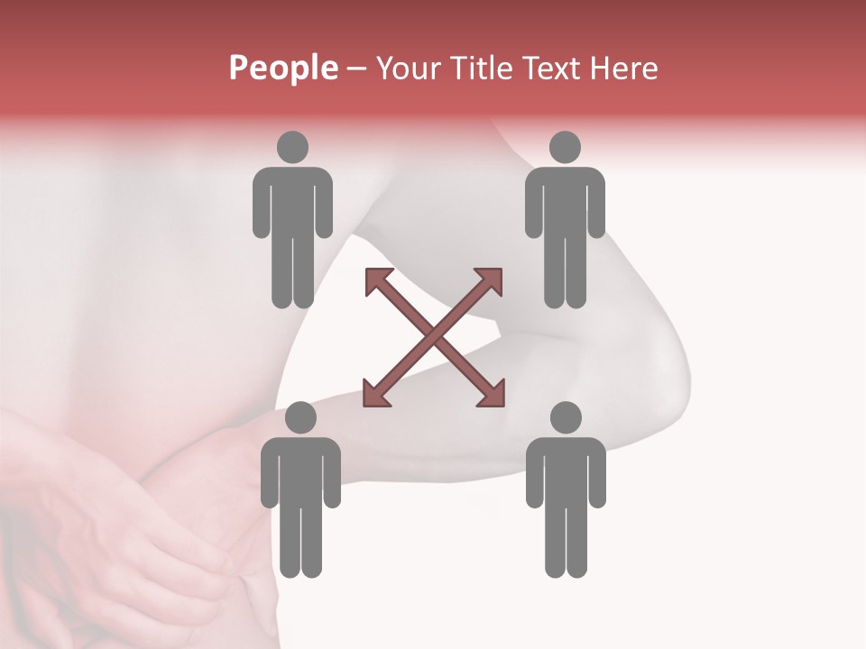 Rear View Of A Young Male. Holding His Back In Pain. PowerPoint Template