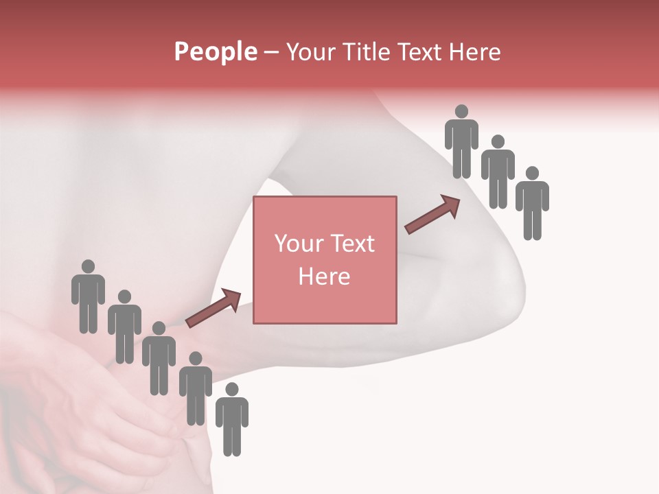 Rear View Of A Young Male. Holding His Back In Pain. PowerPoint Template