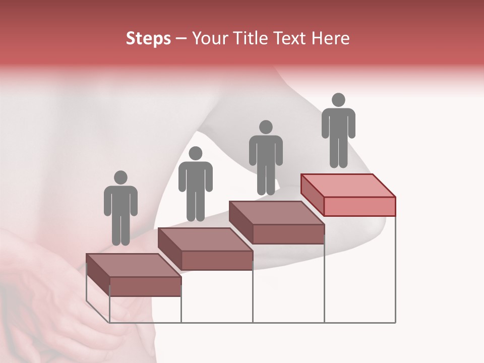 Rear View Of A Young Male. Holding His Back In Pain. PowerPoint Template