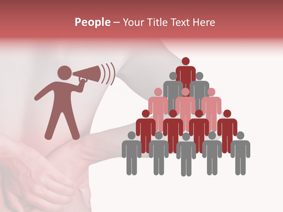 Rear View Of A Young Male. Holding His Back In Pain. PowerPoint Template