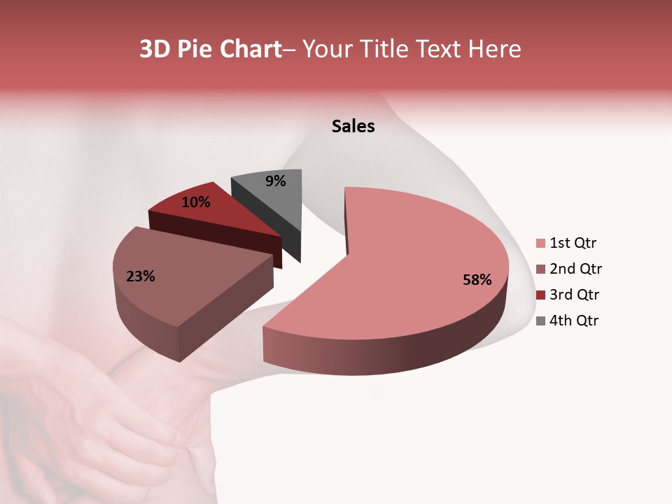 Rear View Of A Young Male. Holding His Back In Pain. PowerPoint Template