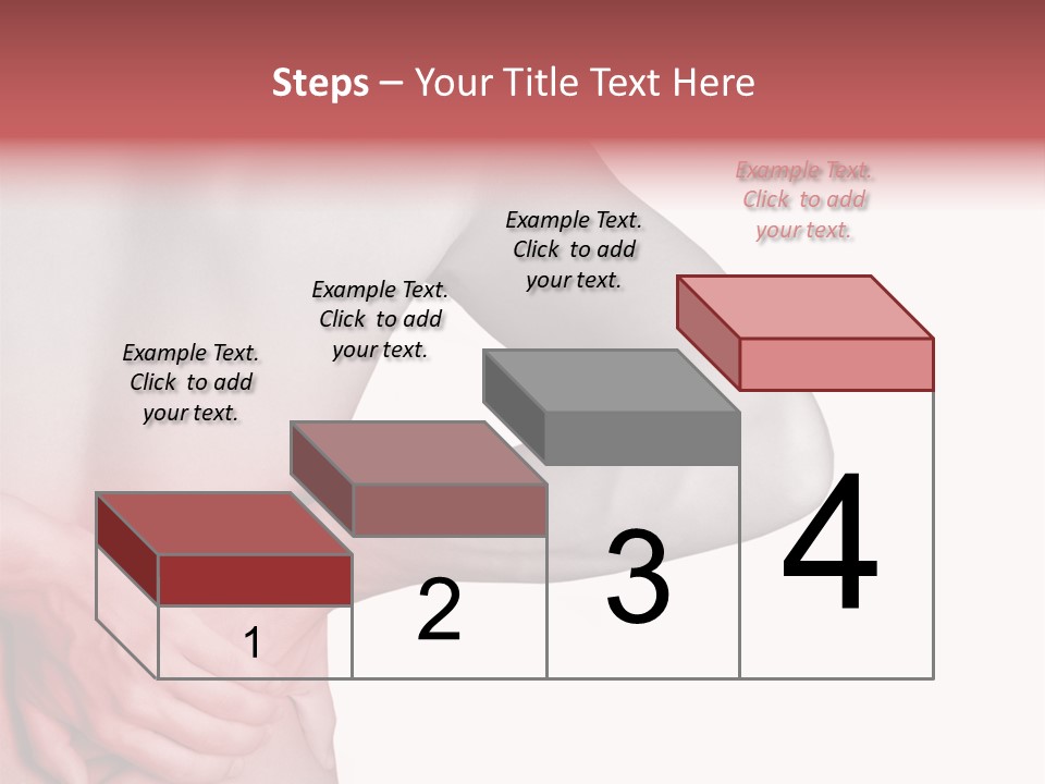 Rear View Of A Young Male. Holding His Back In Pain. PowerPoint Template