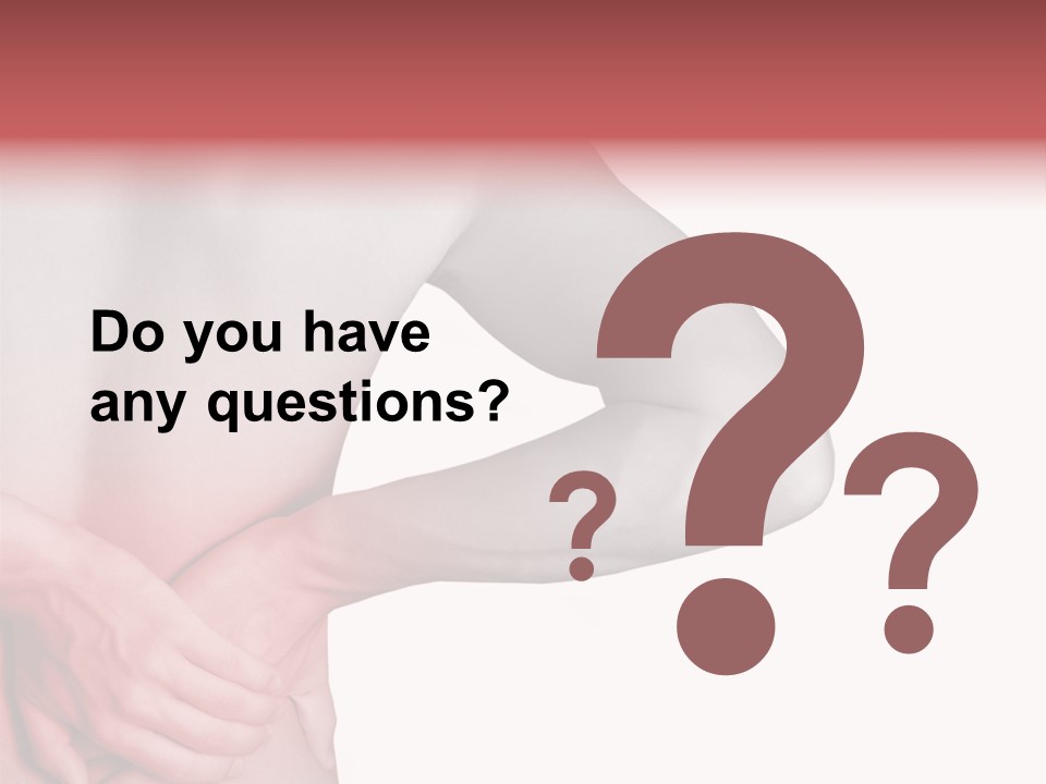 Rear View Of A Young Male. Holding His Back In Pain. PowerPoint Template