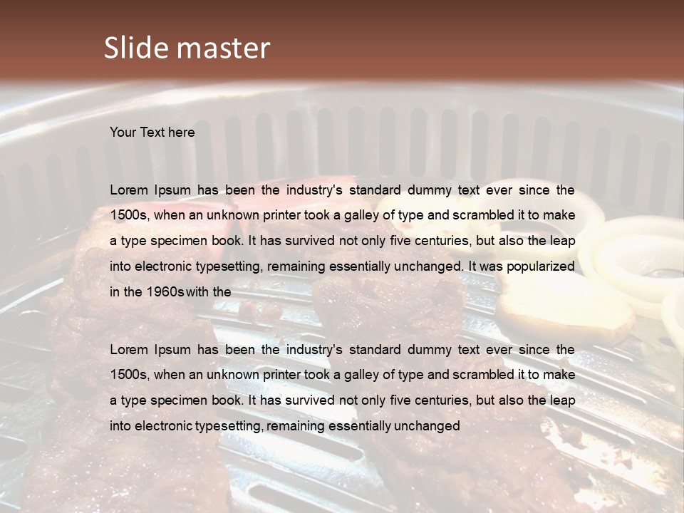 A Bunch Of Food That Is On A Grill PowerPoint Template