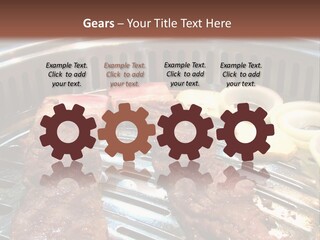 A Bunch Of Food That Is On A Grill PowerPoint Template