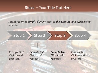 A Bunch Of Food That Is On A Grill PowerPoint Template