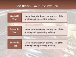 A Bunch Of Food That Is On A Grill PowerPoint Template