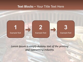 A Bunch Of Food That Is On A Grill PowerPoint Template