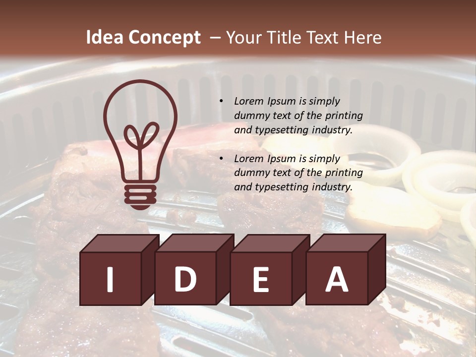 A Bunch Of Food That Is On A Grill PowerPoint Template