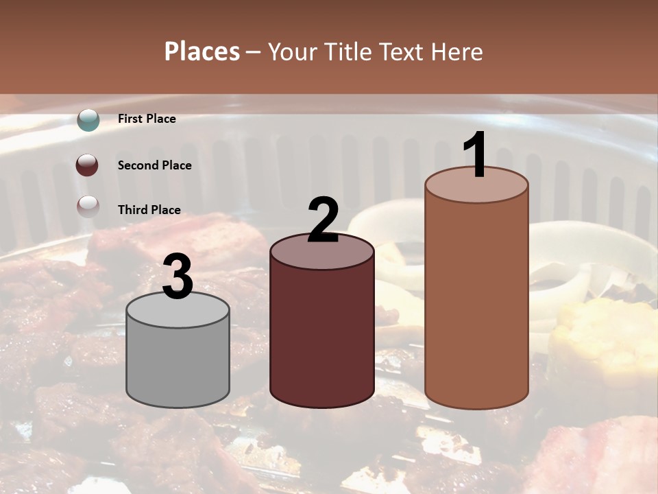 A Large Metal Pan Filled With Food On Top Of A Table PowerPoint Template