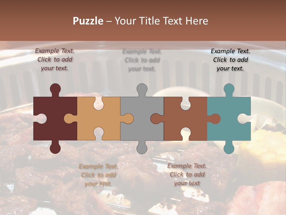 A Large Metal Pan Filled With Food On Top Of A Table PowerPoint Template