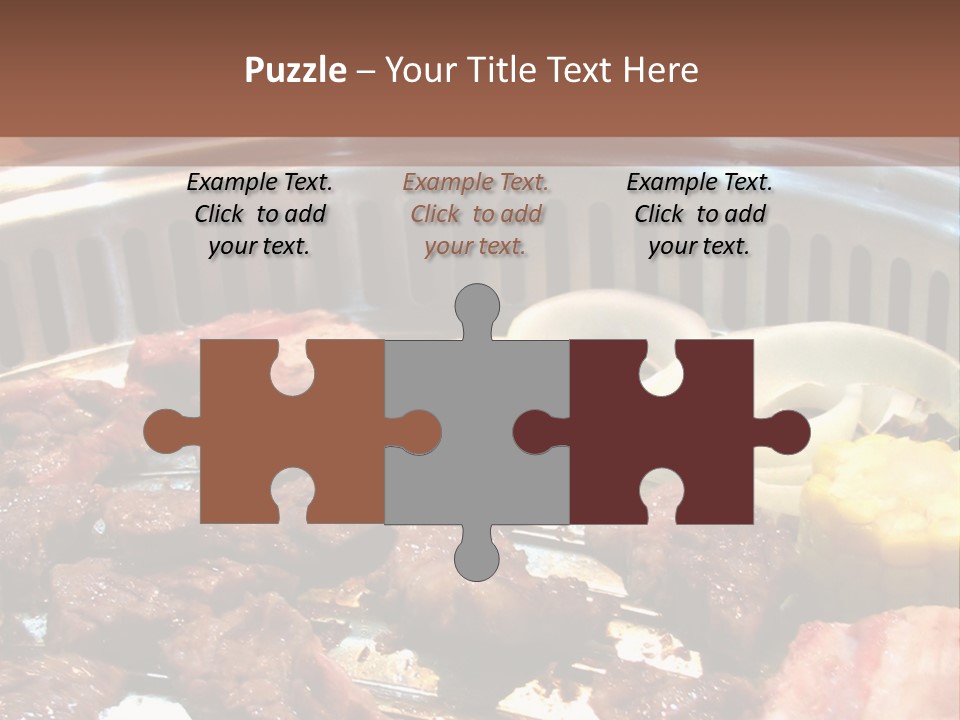 A Large Metal Pan Filled With Food On Top Of A Table PowerPoint Template