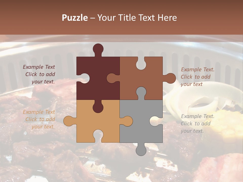 A Large Metal Pan Filled With Food On Top Of A Table PowerPoint Template