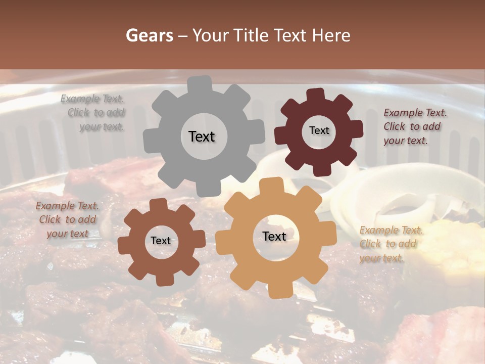 A Large Metal Pan Filled With Food On Top Of A Table PowerPoint Template