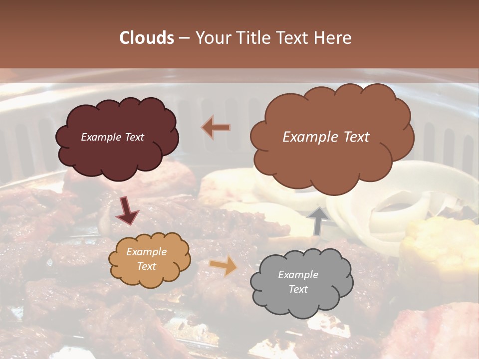 A Large Metal Pan Filled With Food On Top Of A Table PowerPoint Template