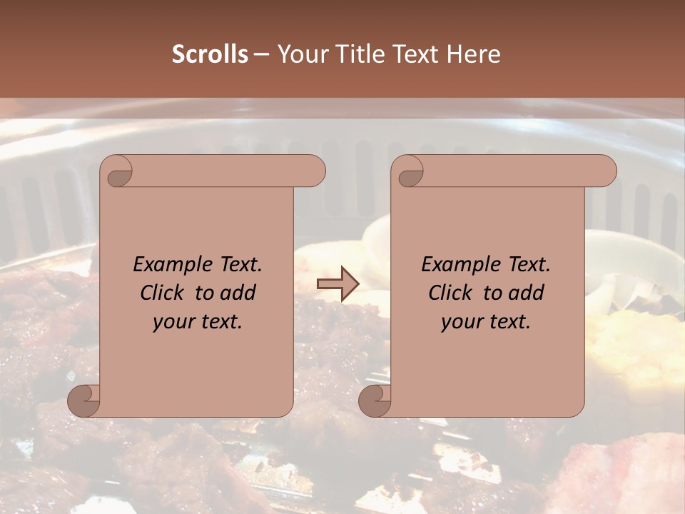 A Large Metal Pan Filled With Food On Top Of A Table PowerPoint Template