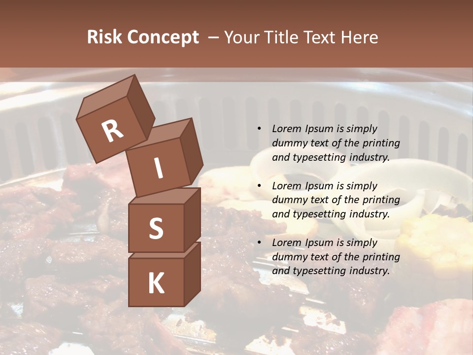 A Large Metal Pan Filled With Food On Top Of A Table PowerPoint Template
