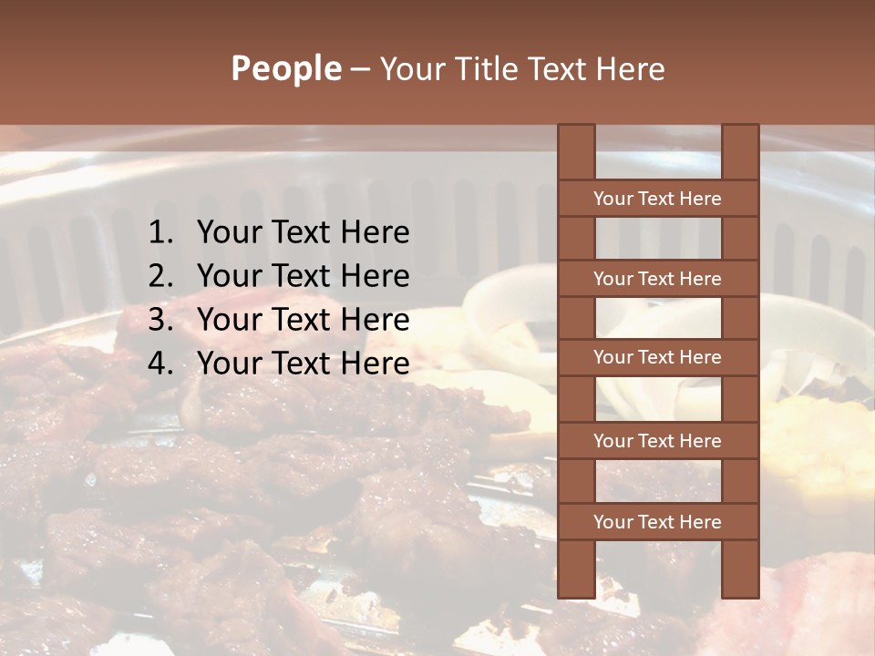 A Large Metal Pan Filled With Food On Top Of A Table PowerPoint Template